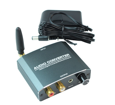 Digital Audio (Toslink or Coax) to Analog Audio Converter w/Bluetooth Recvr
