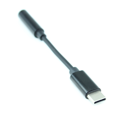 4 inch USB Type-C to 3.5mm Audio ONLY Adapter Cable, Black