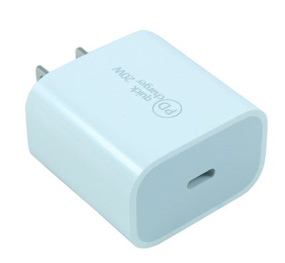 1 Port 110v/5v USB Type-C PD/18 Watt Quick Charge Port, White