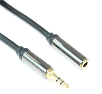 6inch PREMIUM SHIELDED 3.5mm Mini-Stereo TRS Male to FEMALE EXTENSION Cable
