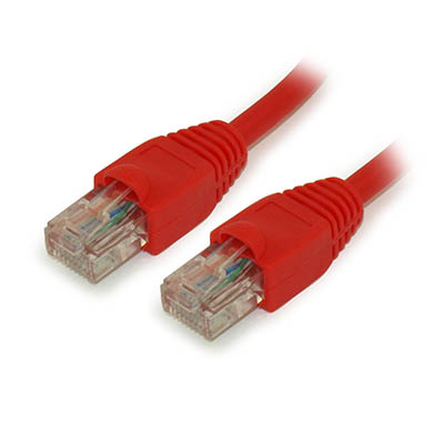 4ft Cat5E Ethernet RJ45 Patch Cable, Stranded, Snagless Booted, RED