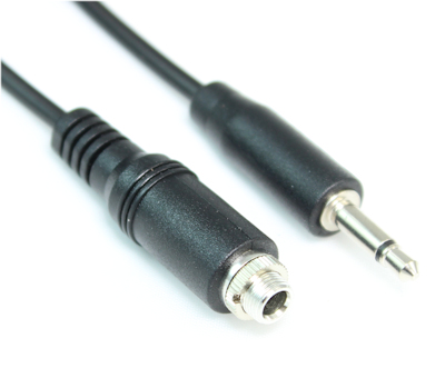 6 inch 3.5mm MONO TS Male to Female Panel-Mount Extension Cable  