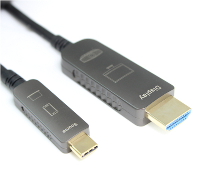 50ft USB 3.2 Gen2 Type-C Male to HDMI 18GB 4K@60Hz Fiber Optic/Hybrid Cable