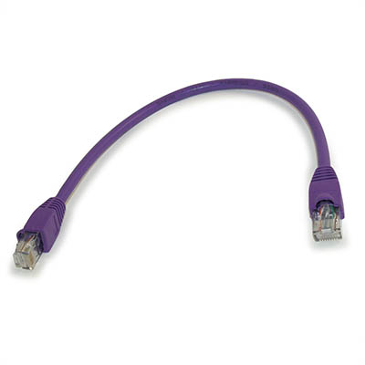 1ft Cat6 Ethernet RJ45 Patch Cable, Stranded, Snagless Booted, PURPLE