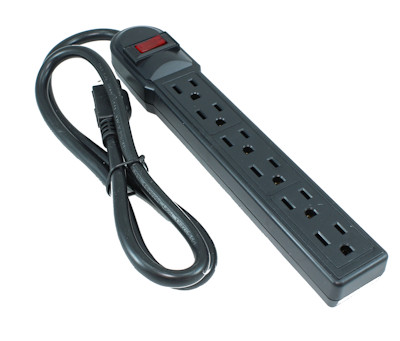 3ft 6 Outlet Power Bar (14AWG/15A) with 90J Surge Protector, Black