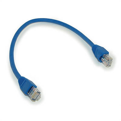 1ft Cat5E Ethernet RJ45 Patch Cable, Stranded, Snagless Booted, BLUE