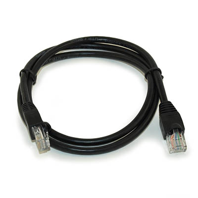 3ft Cat5E Ethernet RJ45 Patch Cable, Stranded, Snagless Booted, BLACK