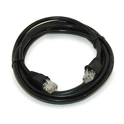 7ft Cat5E Ethernet RJ45 Patch Cable, Stranded, Snagless Booted, BLACK
