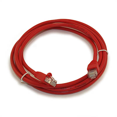 7ft Cat5E Ethernet RJ45 Patch Cable, Stranded, Snagless Booted, RED