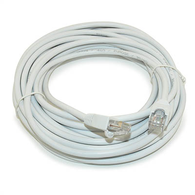 25ft Cat5E Ethernet RJ45 Patch Cable, Stranded, Snagless Booted, WHITE