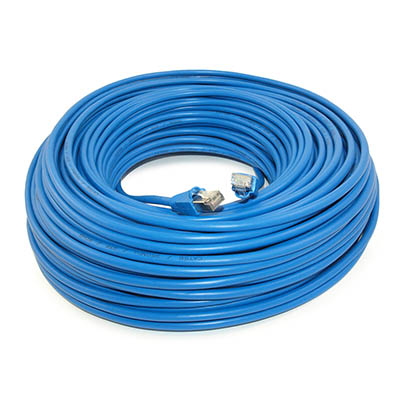 200ft Cat5E SHIELDED Ethernet RJ45 Patch Cable,Stranded,Snagless Booted,BLUE