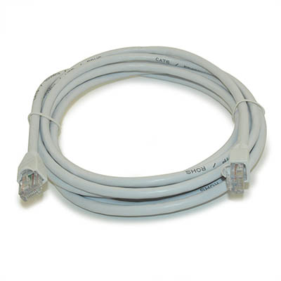 10ft Cat6 Ethernet RJ45 Patch Cable, Stranded, Snagless Booted, WHITE