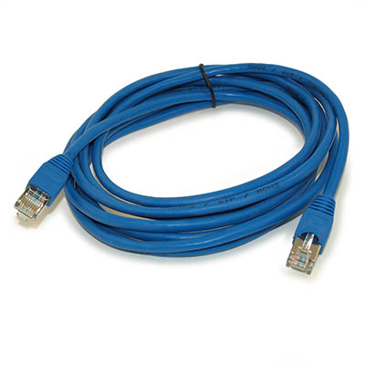 10ft Cat5E SHIELDED Ethernet RJ45 Patch Cable,Stranded,Snagless Booted,BLUE