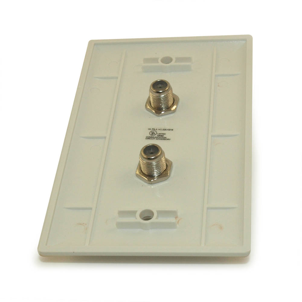 My Cable Mart Wall plate 2 F/Type Coax Connectors, White