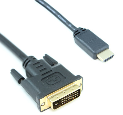 1.5ft HDMI/DVI-D Combination Cable (30 AWG), Gold Plated