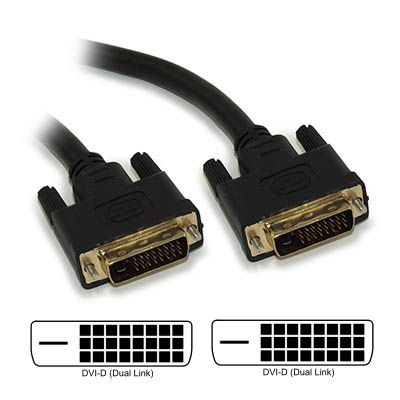 15ft DVI-D Dual Link DIGITAL (28 AWG) Male to Male Gold Plated Cable