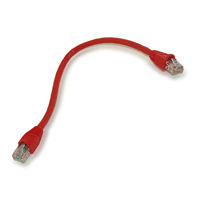 1ft Cat6 Ethernet RJ45 Patch Cable, Stranded, Snagless Booted, RED