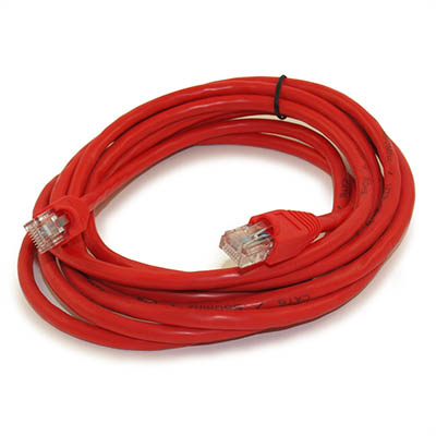 10ft Cat6 Ethernet RJ45 Patch Cable, Stranded, Snagless Booted, RED
