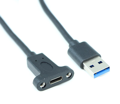 6inch USB 3.0 EXTENSION Type A Male to C Female 5Gbps PANEL MOUNT Cable