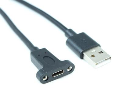 6inch USB 2.0 Type A Male to C Female 480Mbps PANEL MOUNT Cable