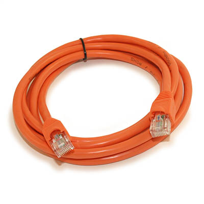 7ft Cat6 Ethernet RJ45 Patch Cable, Stranded, Snagless Booted, ORANGE