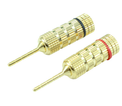 Speaker Wire - Speaker Plugs (2) Black/Red, Gold Plated