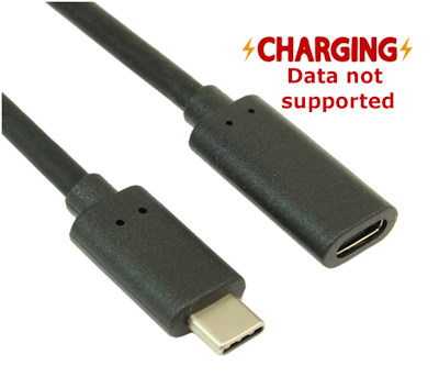 6Ft USB 3.2 CHARGE ONLY Gen 2 Type-C Male to Female EXTENSION Cable