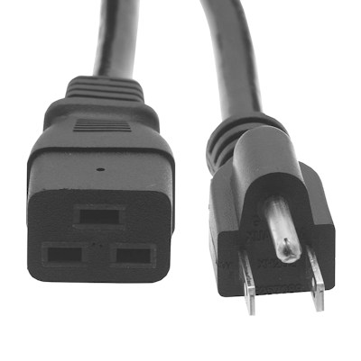 3ft Computer Power Cord (NEMA 5-15P to C19 Plug), 14AWG, Black