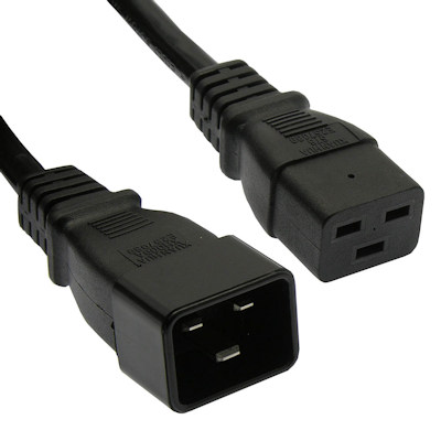 6ft Computer Power Cord (NEMA C19 to C20 Plug), 14AWG, Black