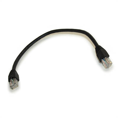 1ft Cat6 Ethernet RJ45 Patch Cable, Stranded, Snagless Booted, BLACK